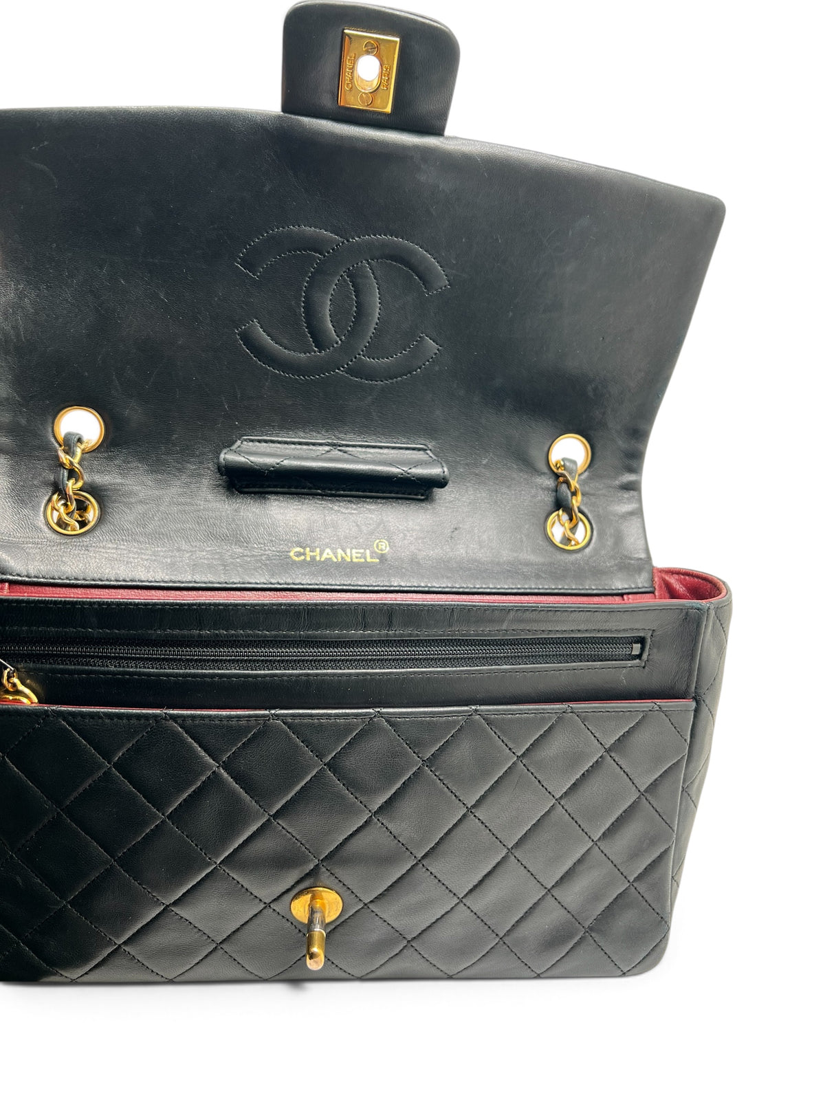 Chanel - Sac Chanel 27 en cuir noir 11.12 single flap