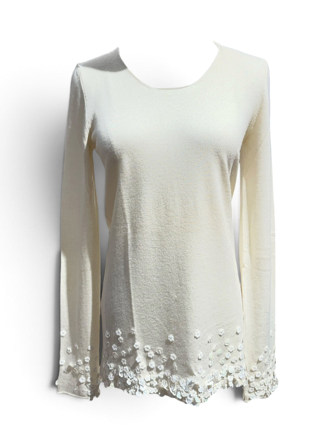 Chanel - Pull sequins fleurs T38