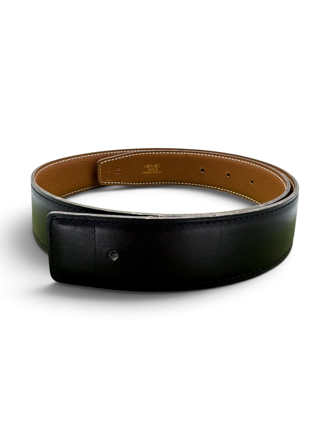 Hermès - Ceinture réversible 25mm Noir/Gold T70