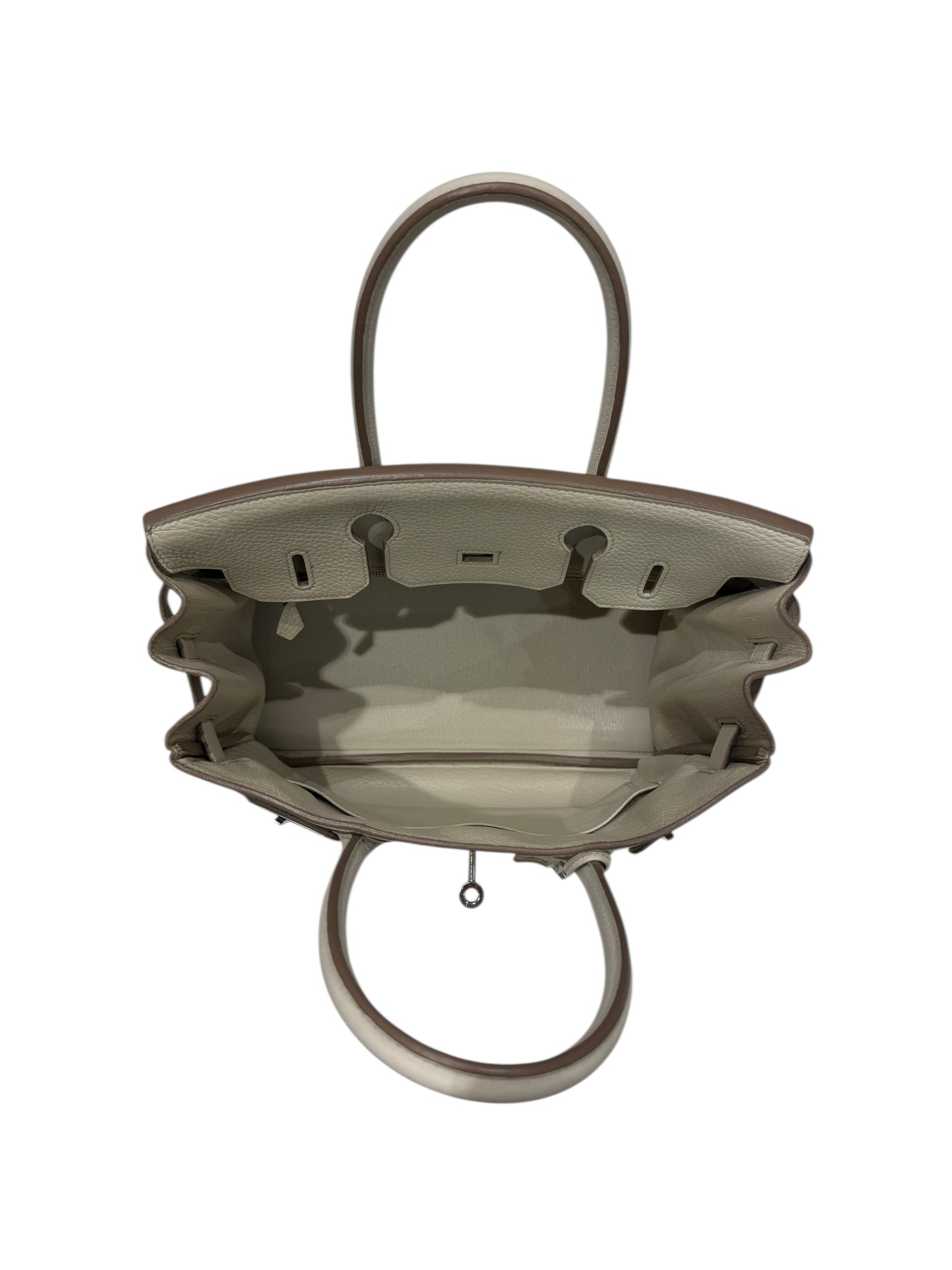 Hermès – Sac Birkin 30 Craie en cuir Taurillon Clémence (2017)