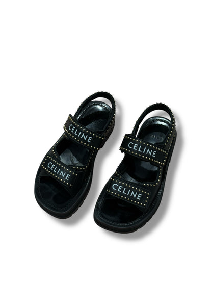 Celine - Sandales Léo noir et clous T36