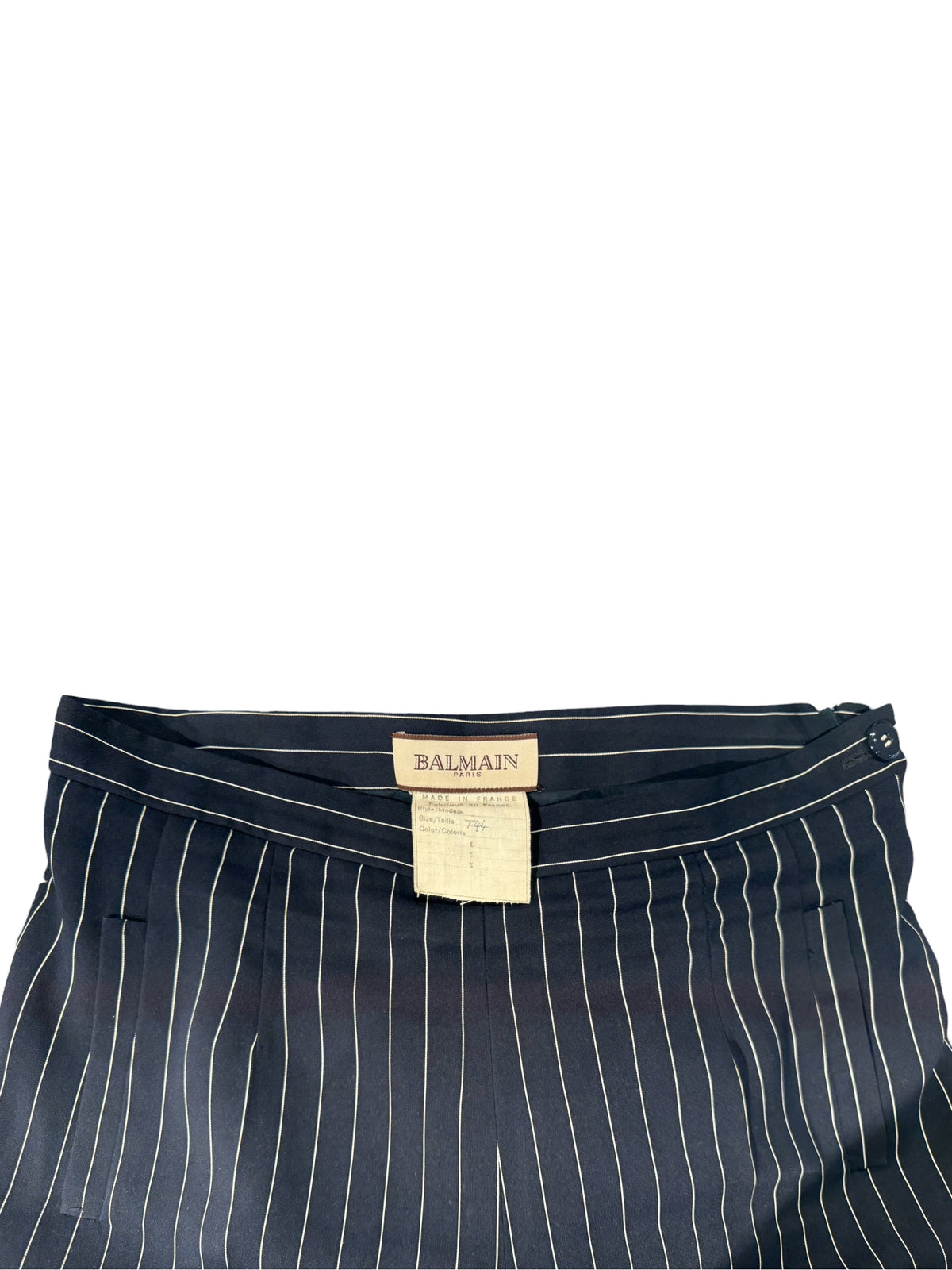 Balmain - Pantalon droit rayé T44
