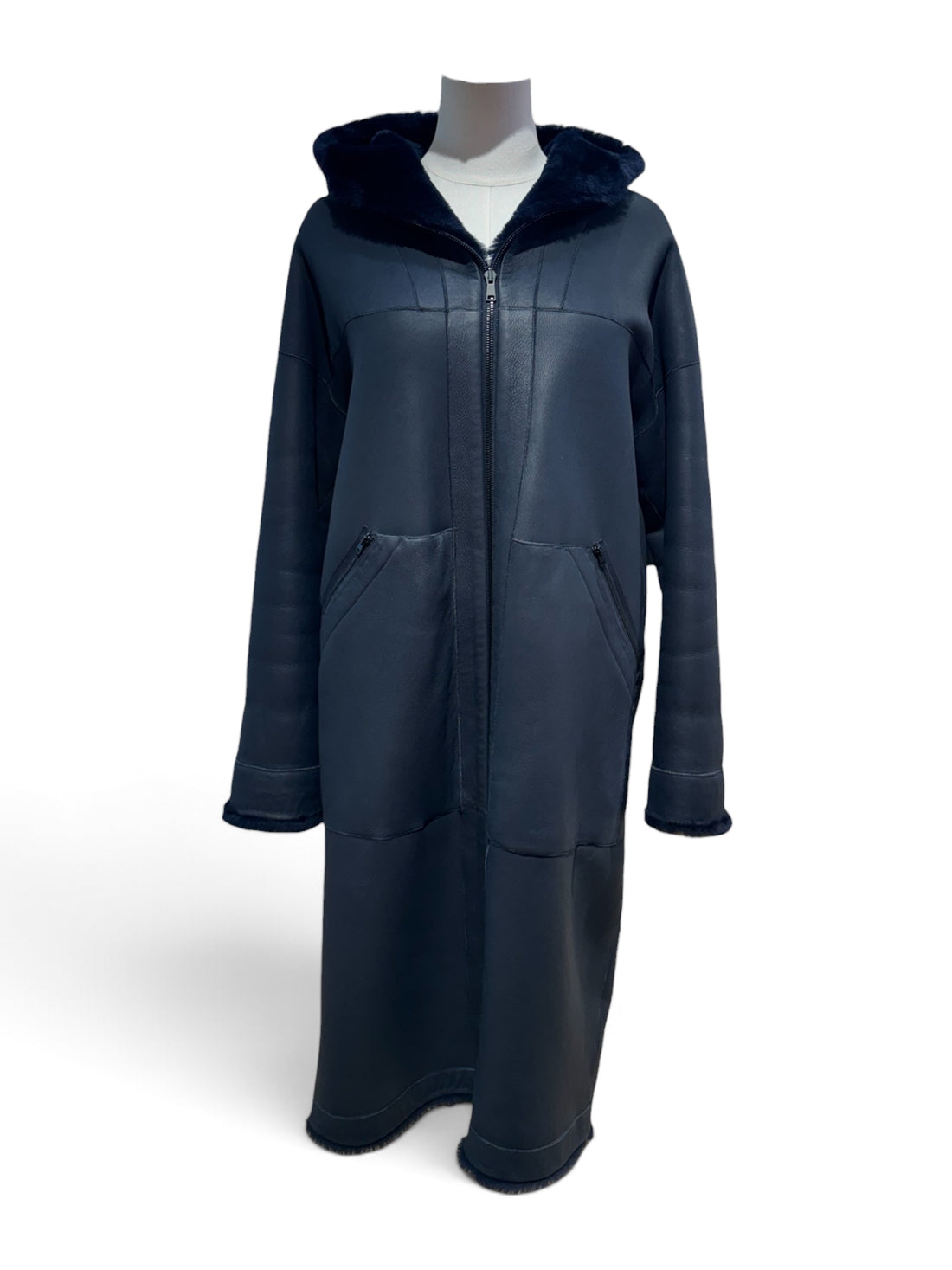 Manteau en laine bleu nuit TXS