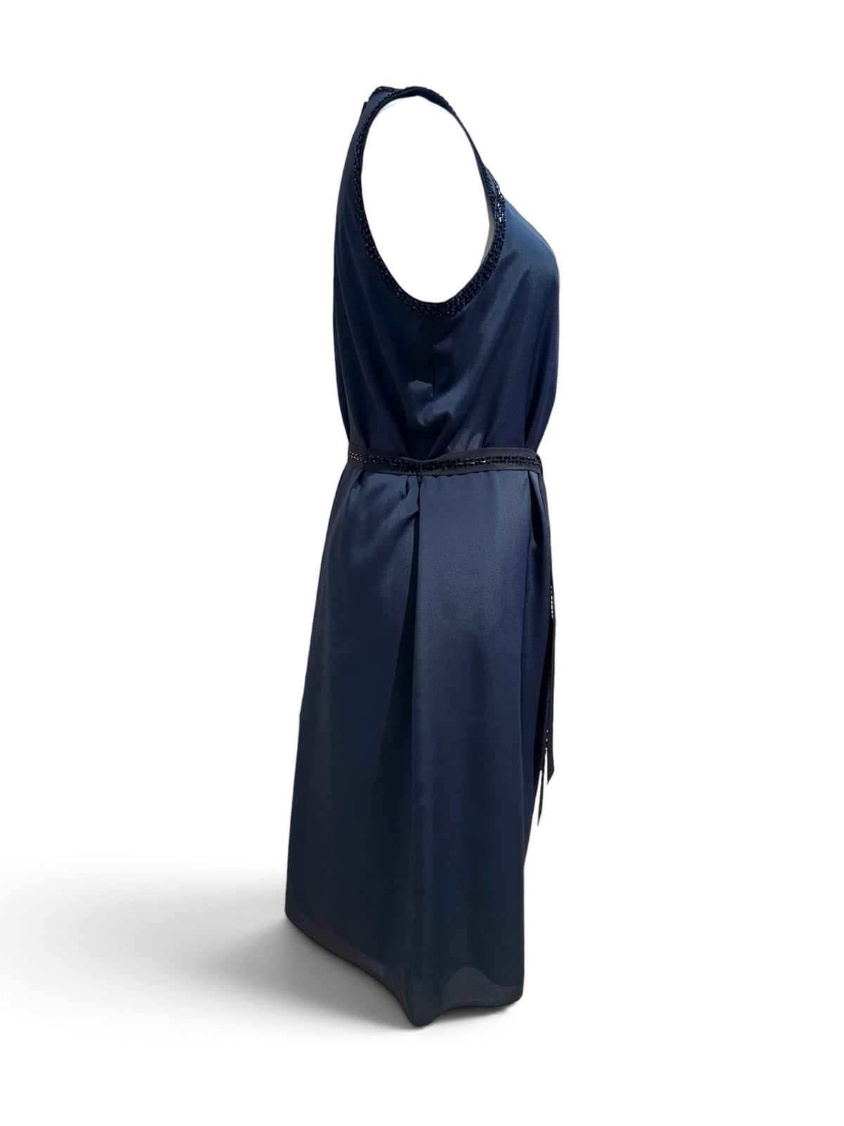 Armani Jeans - Robe bleu marine avec perle noir T44