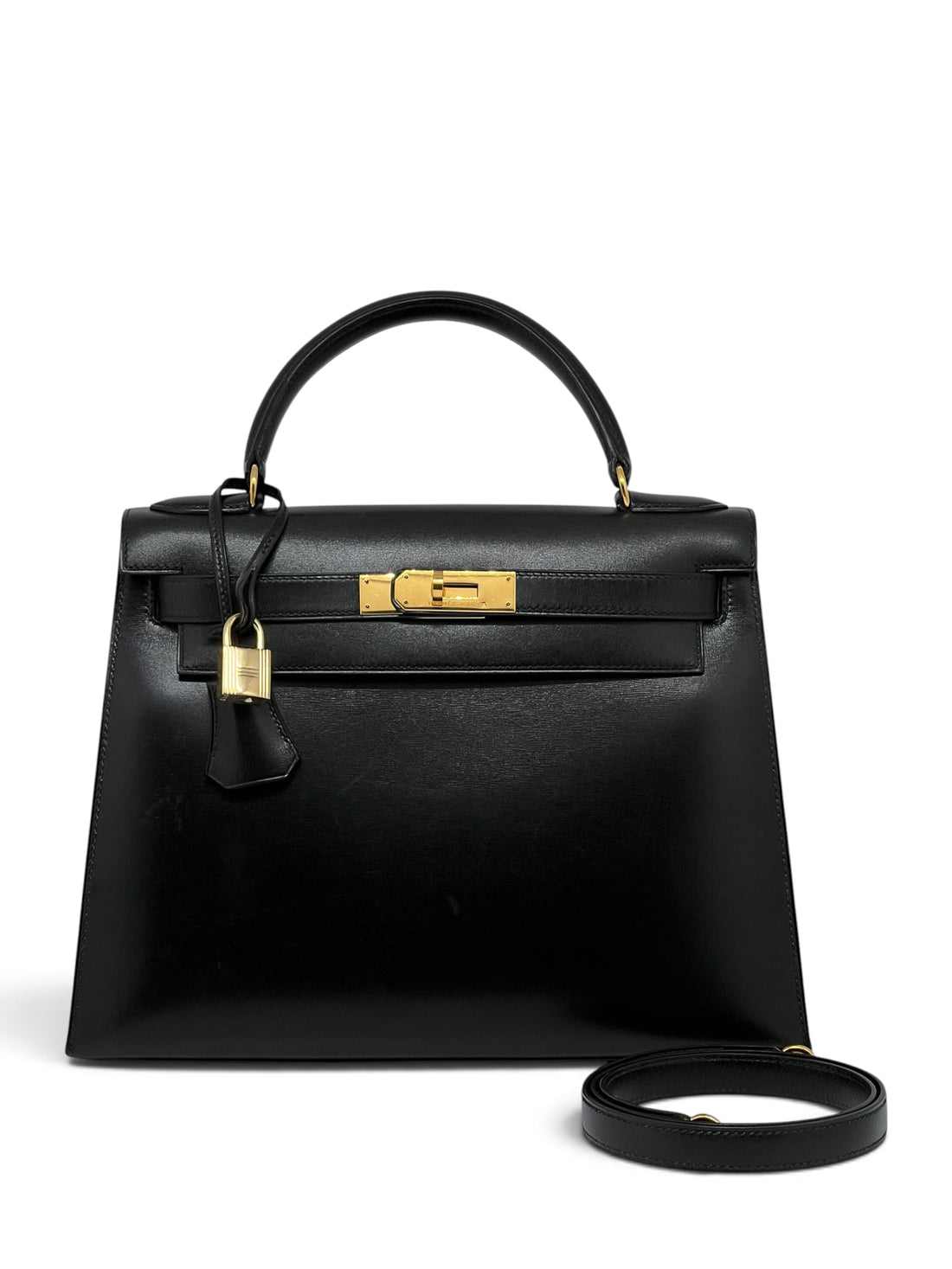 Hermès - Sac Kelly 28 Box finition dorée