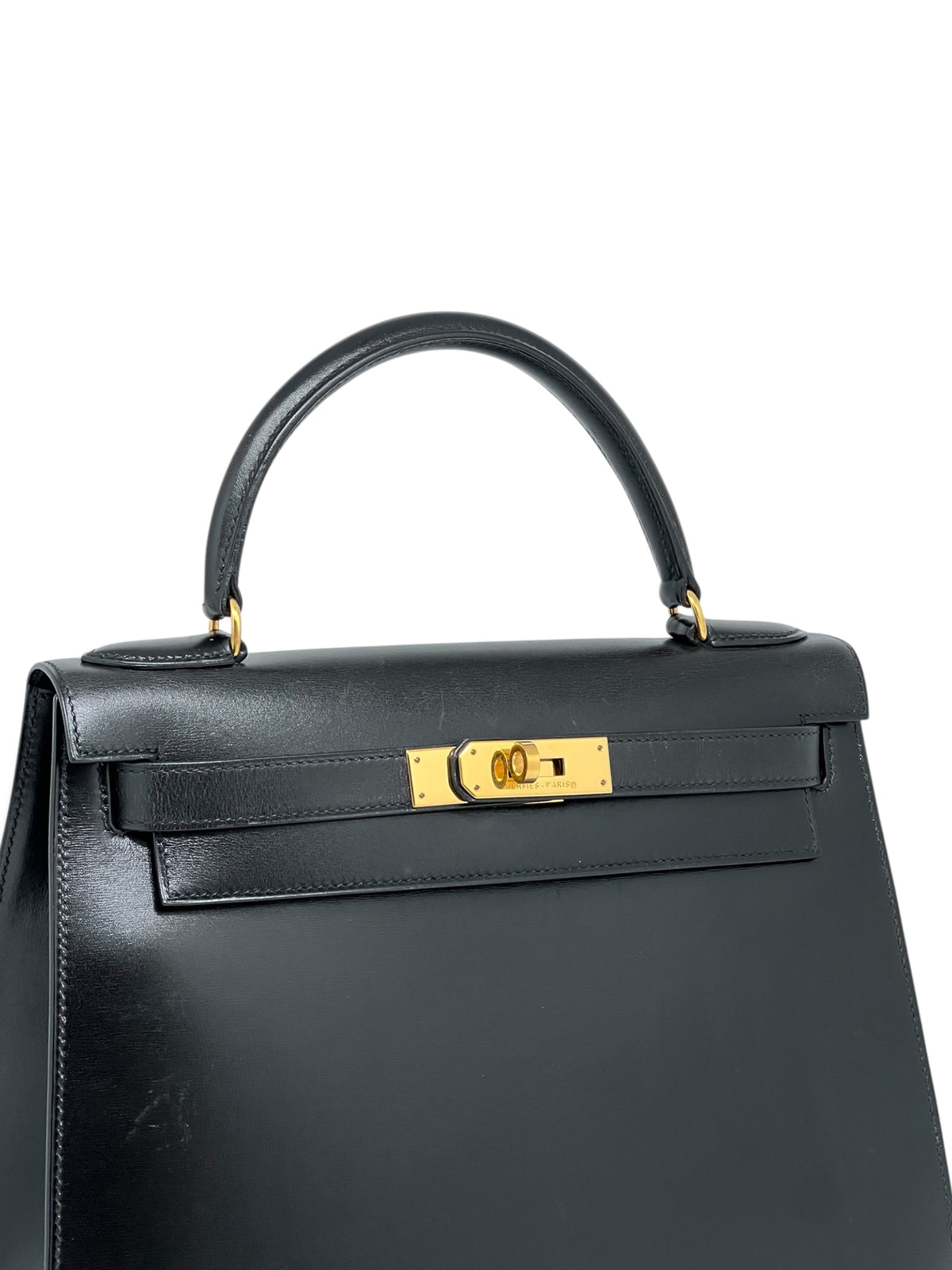 Hermès - Sac Kelly 28 Box finition dorée