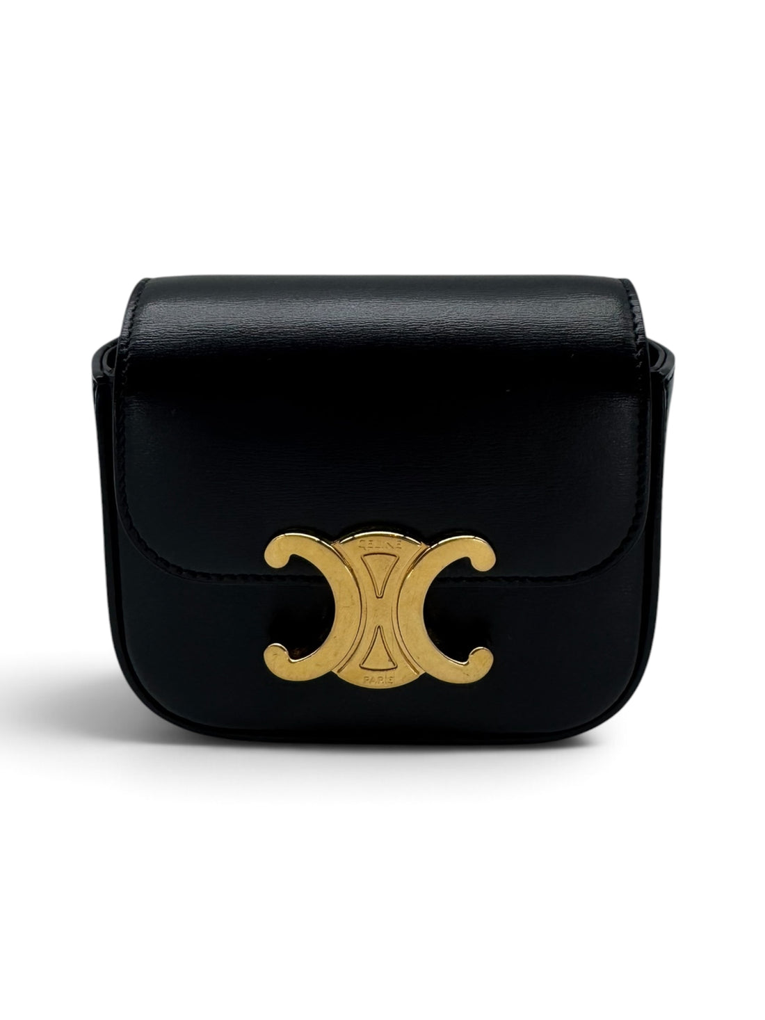 Céline - Sac mini Claude en cuir de veau noir