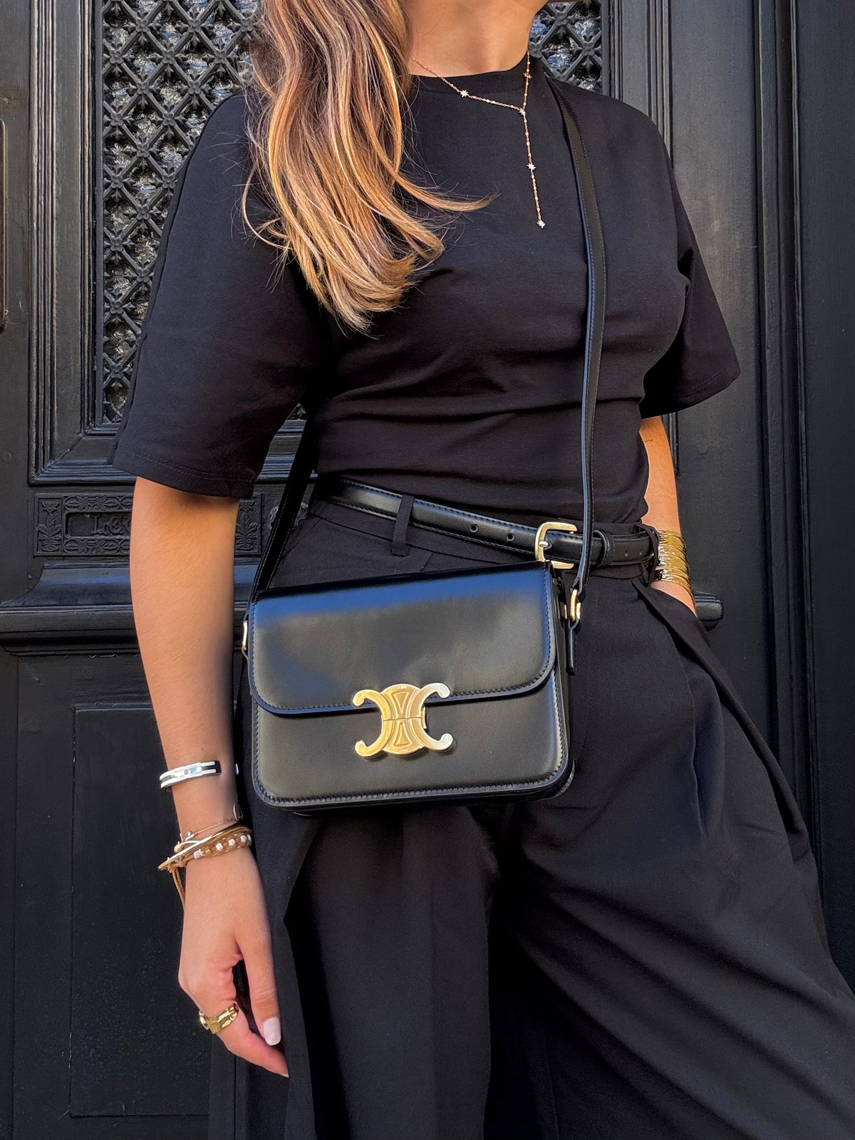 Céline - Sac Triomphe Teen noir