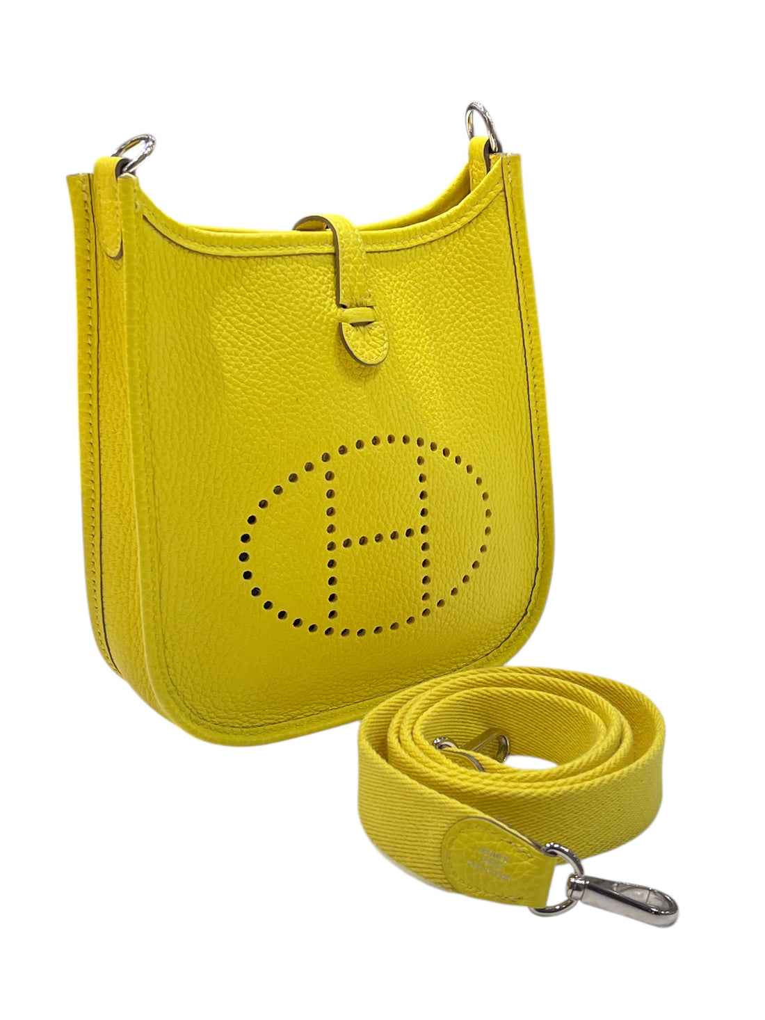 Hermès - sac mini Evelyne 16 jaune lime
