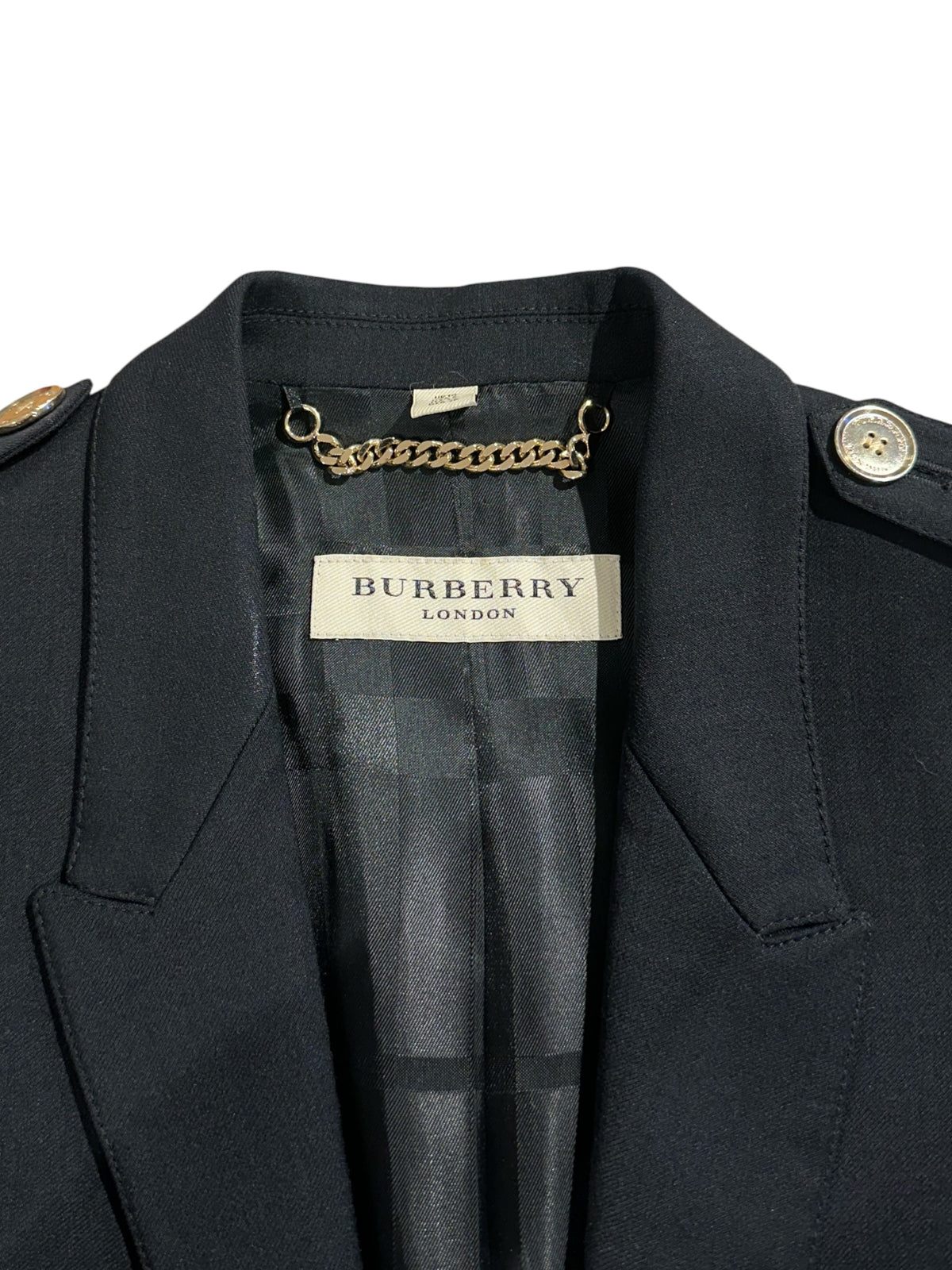 Burberry - Blazer noir épaulettes