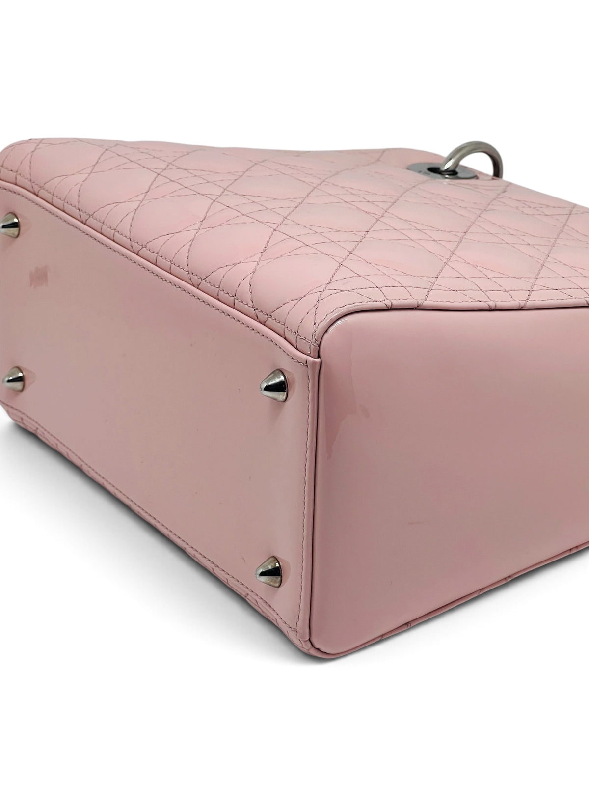Christian Dior - Sac Lady Dior médium cuir verni rose poudré