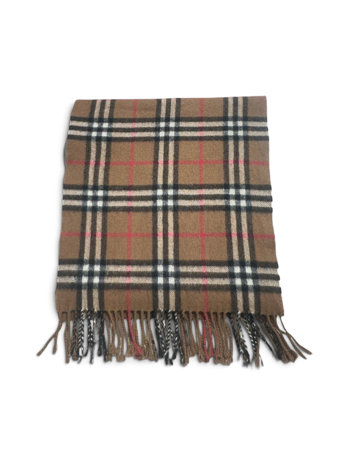 Burberry - Écharpe tartan marron en cachemire