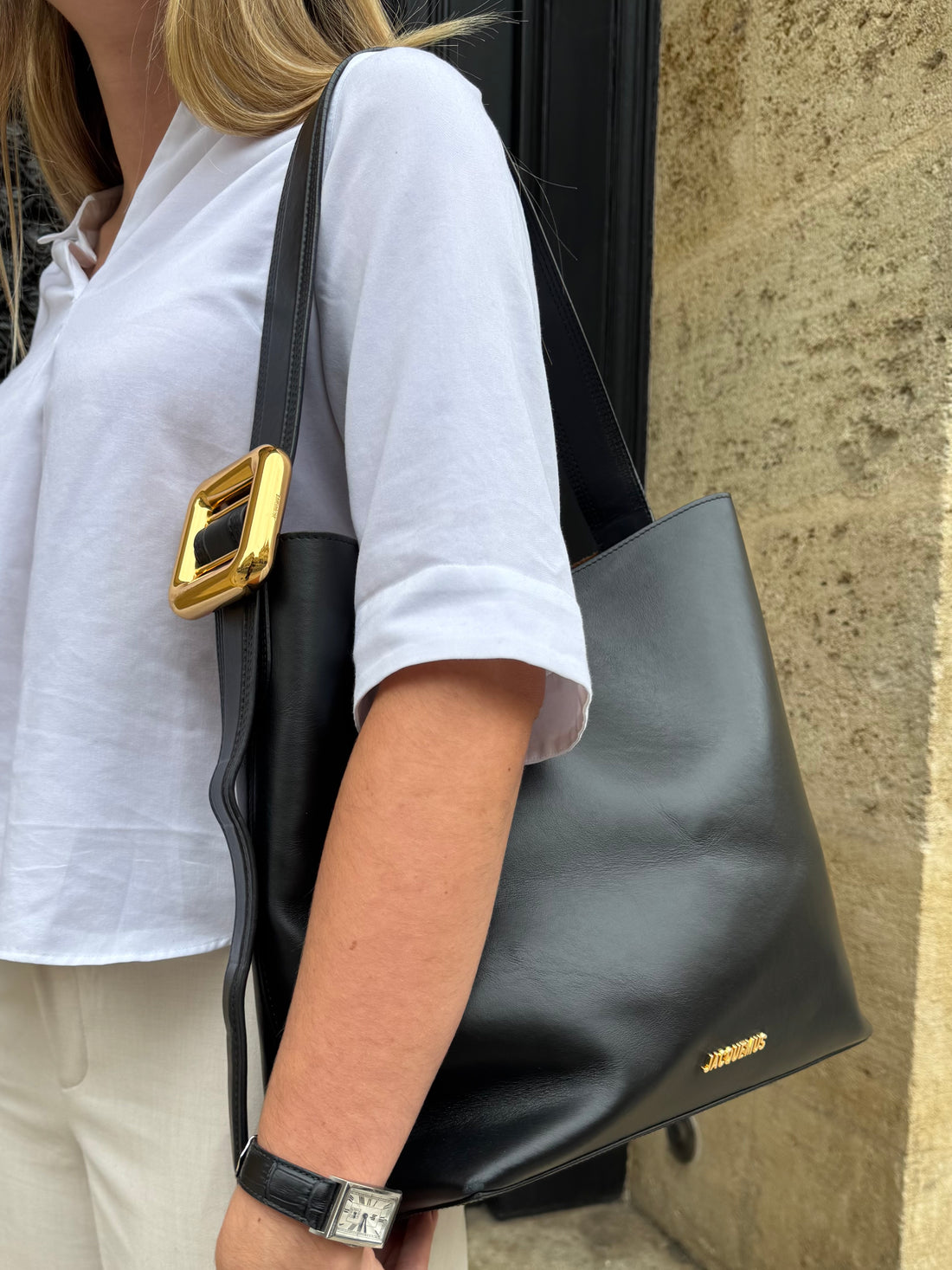 Jacquemus - Sac Le Régalo Hobo cuir noir