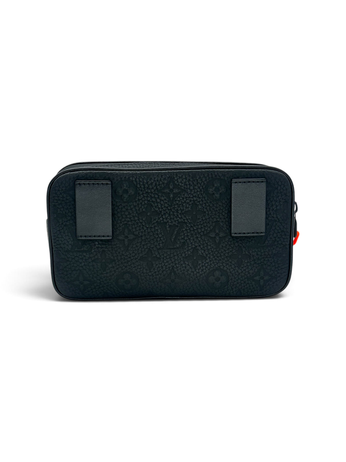 Louis Vuitton - Schwarze Pochette Volga mit orangefarbener Kette