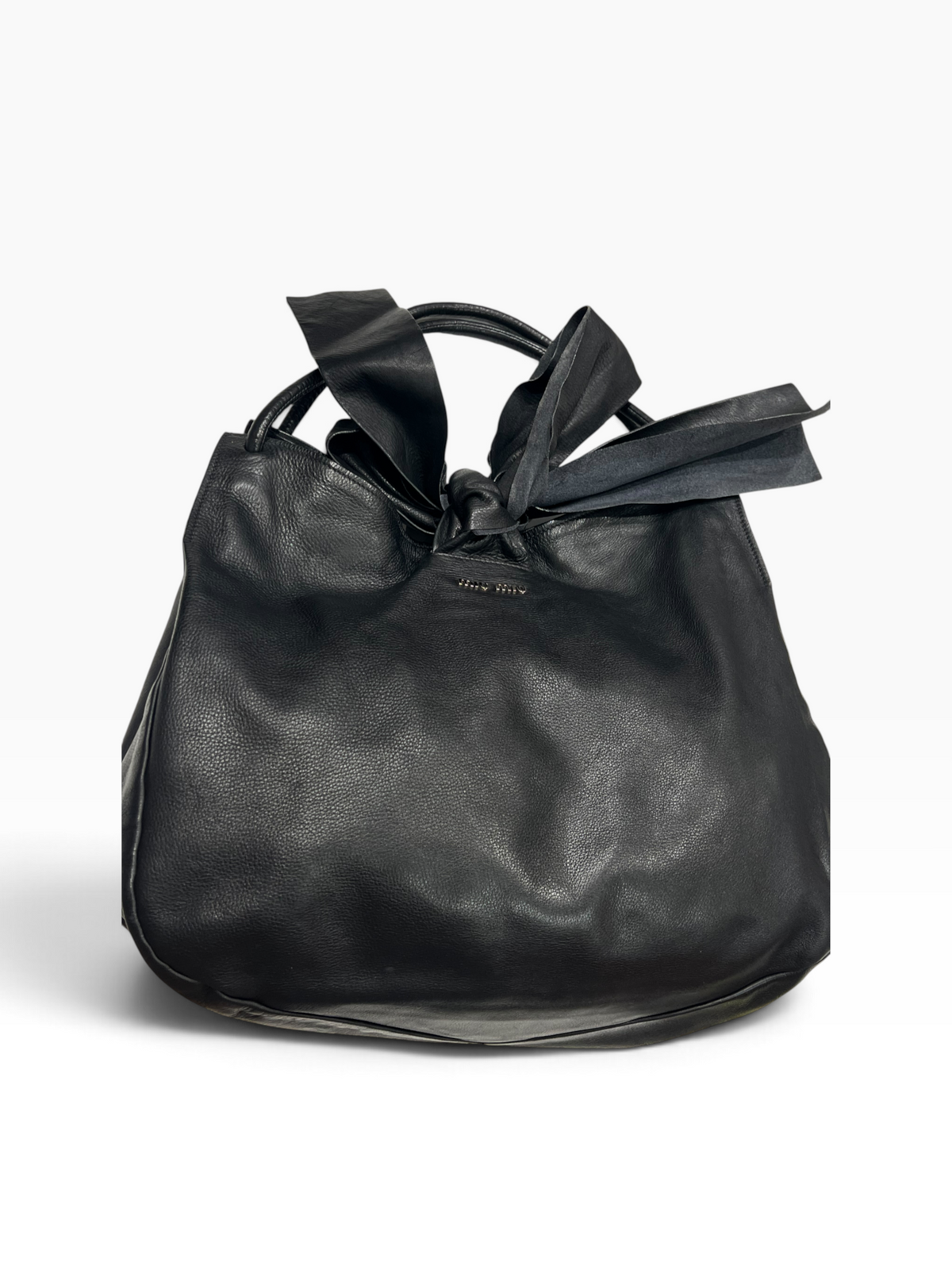 Miu Miu - sac cuir noir hobo