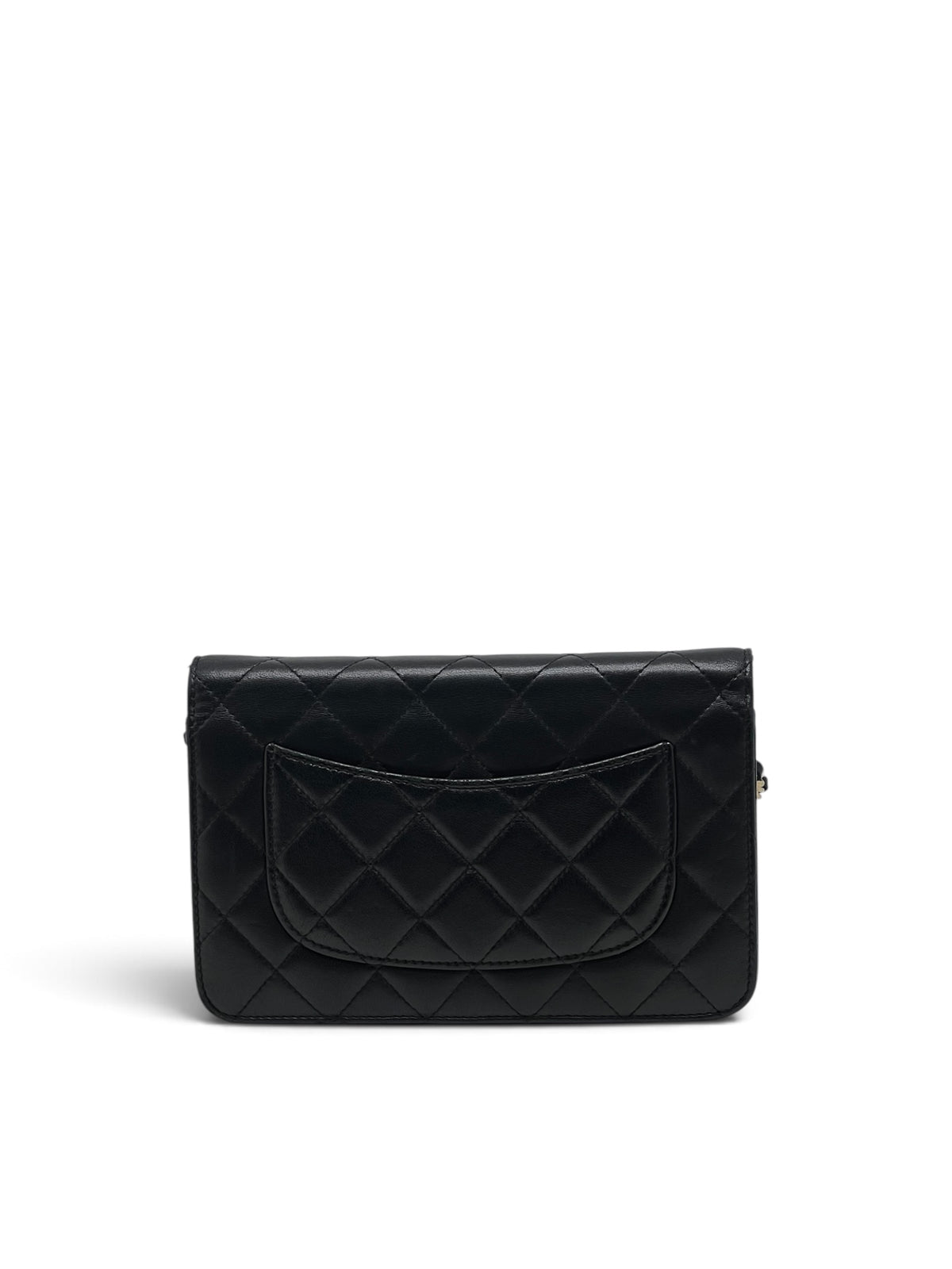 Chanel - Sac Wallet on chain en cuir noir finition dorée