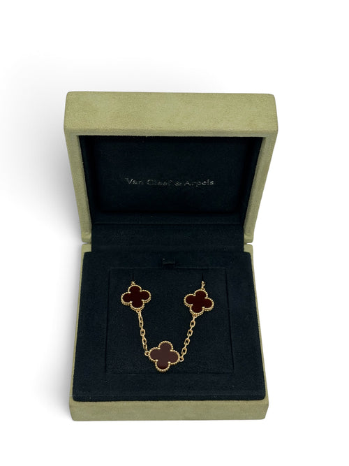 Van Cleef & Arpels - Vintage Alhambra-Armband mit 5 Cornalin-Motiven