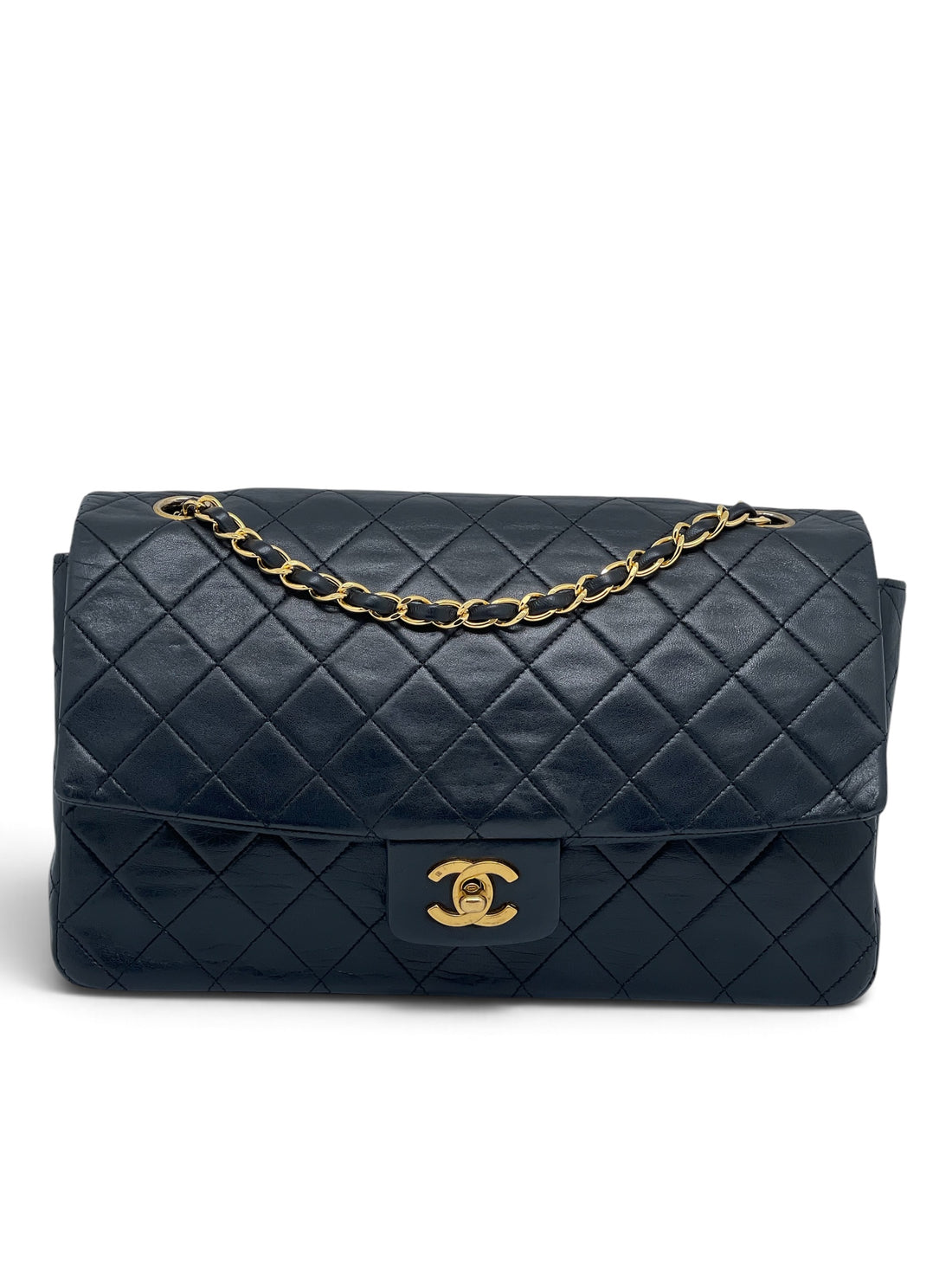 Chanel - Sac timeless 27 11.12 en cuir noir 1989-1991