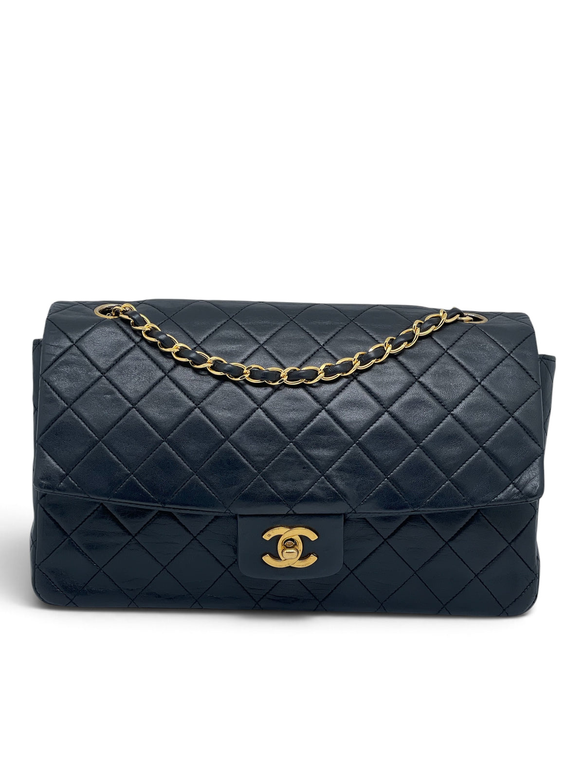 Chanel - Sac timeless 27 11.12 en cuir noir 1989-1991