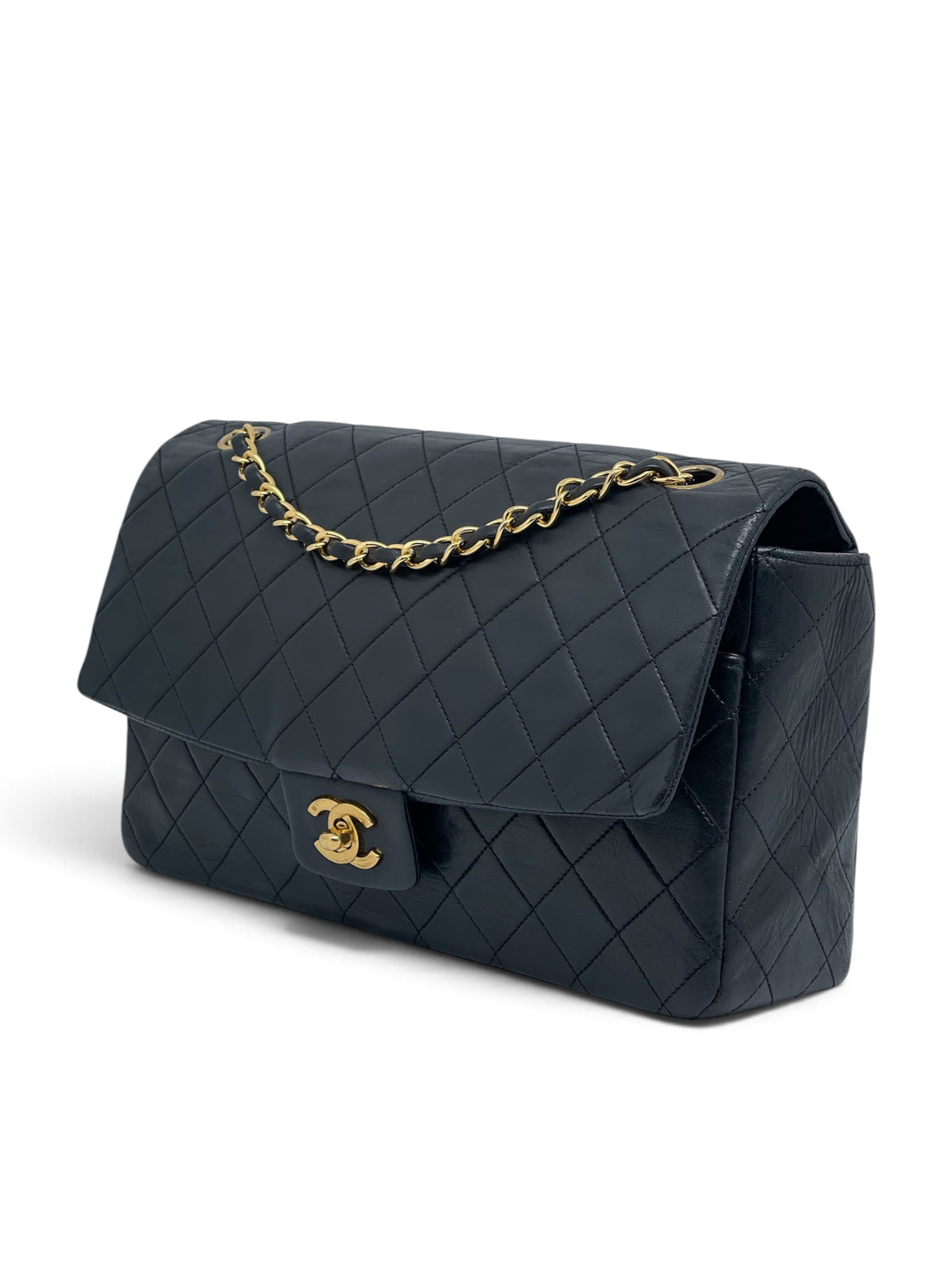Chanel - Sac timeless 27 11.12 en cuir noir 1989-1991