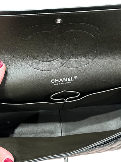 Chanel - sac classique jumbo tricolore marine, kaki, bordeaux