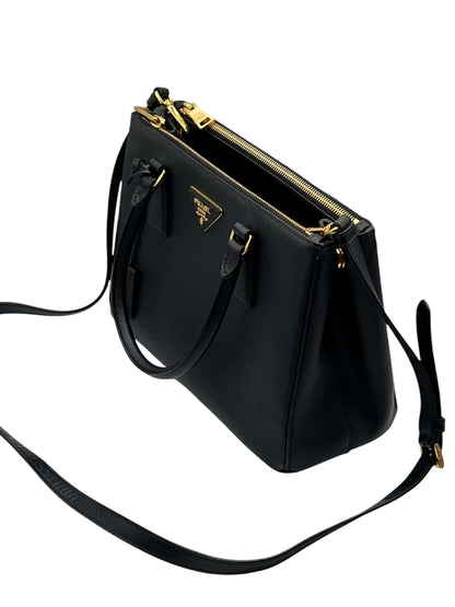 Prada- sac galleria MM cuir saffiano noir