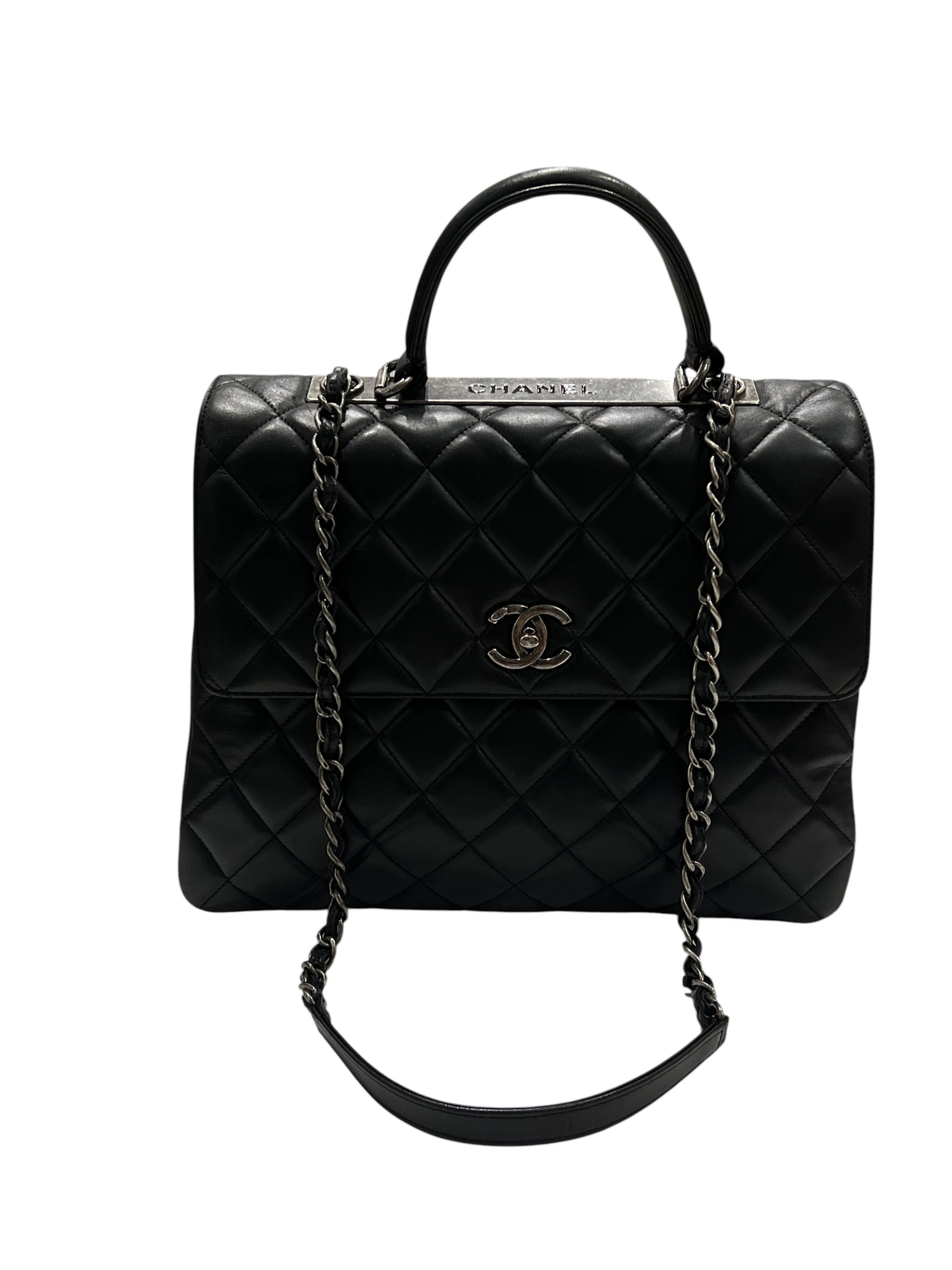 Chanel - sac maxi trendy cuir agneau noir