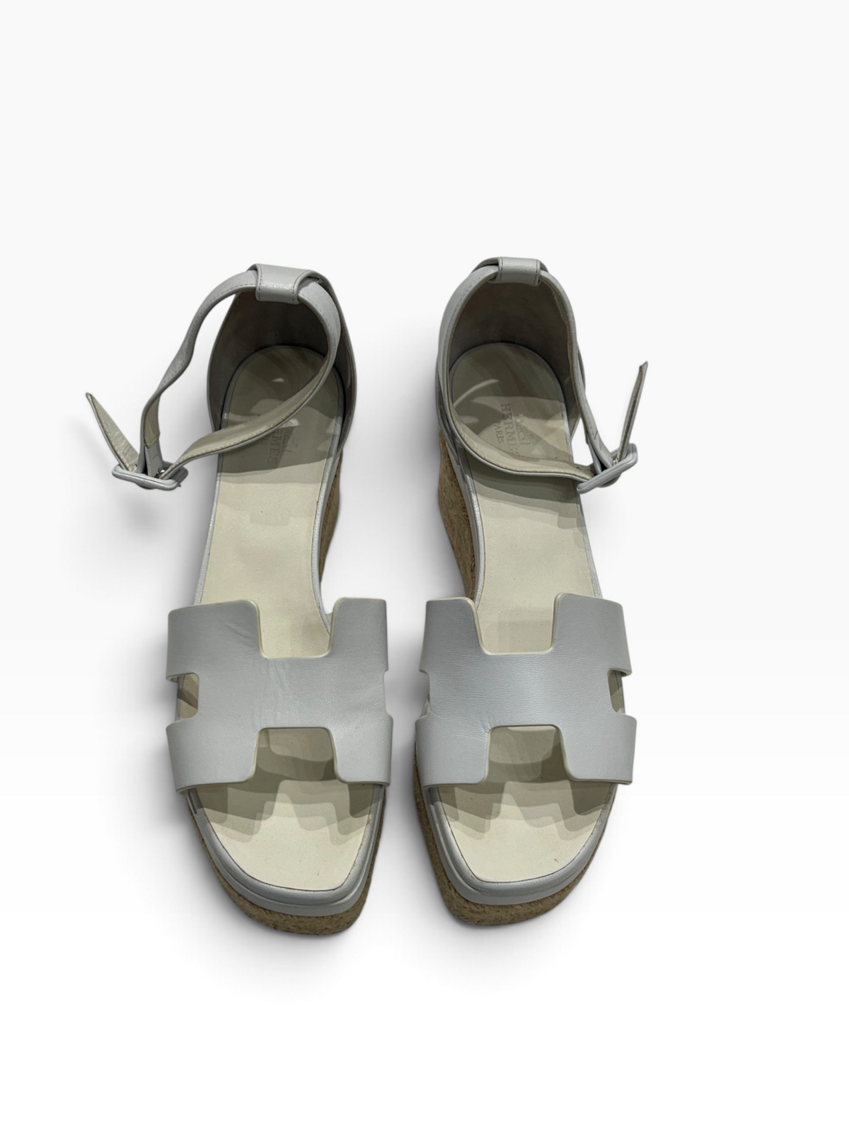 Hermès - sandales Elda cuir Blanc taille 40