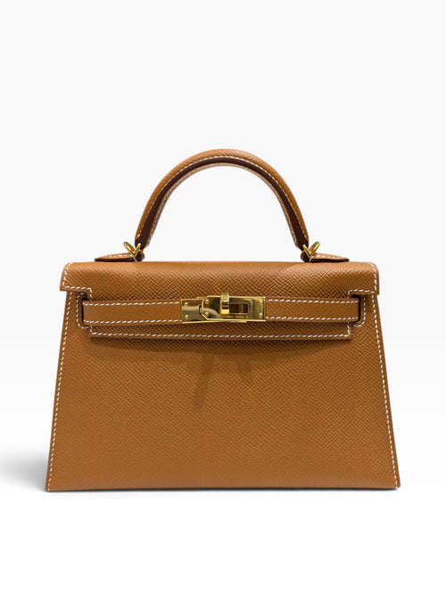 Hermès - Sac Mini Kelly II Sellier Epsom Gold GHW
