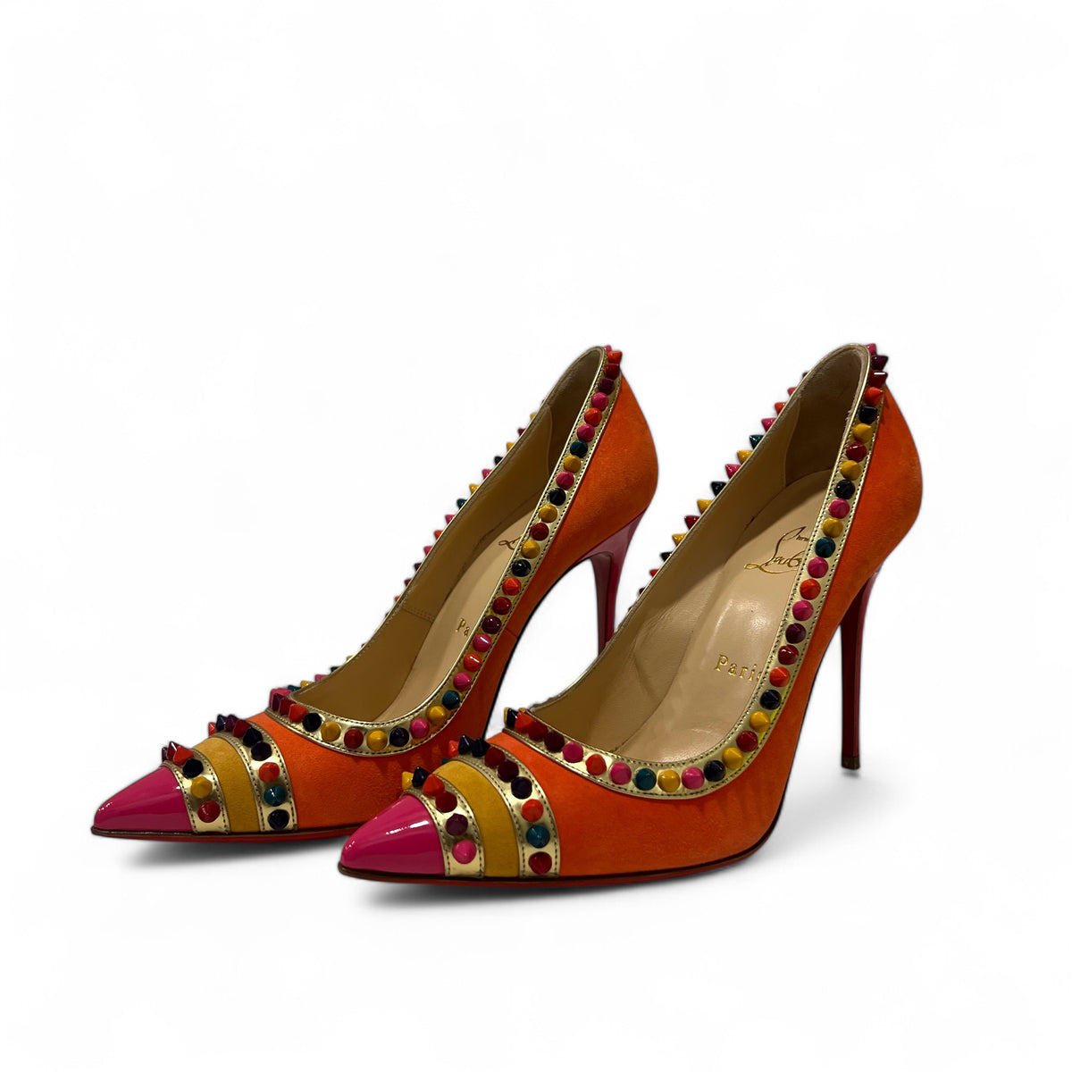 Louboutin - Escarpins multicolores avec studs multicolores