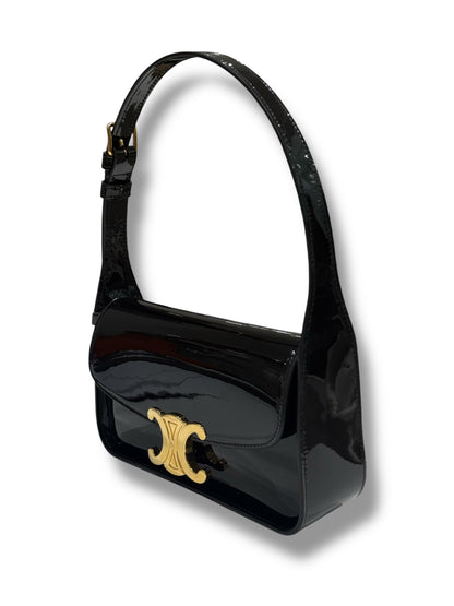 Celine - Sac Terence cuir vernis noir