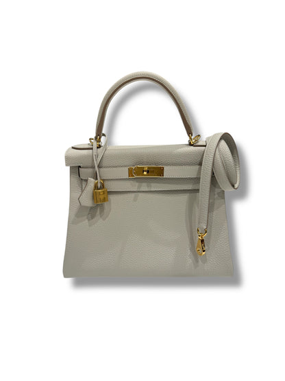 Hermès - Sac Kelly 28 Gris perle GHW