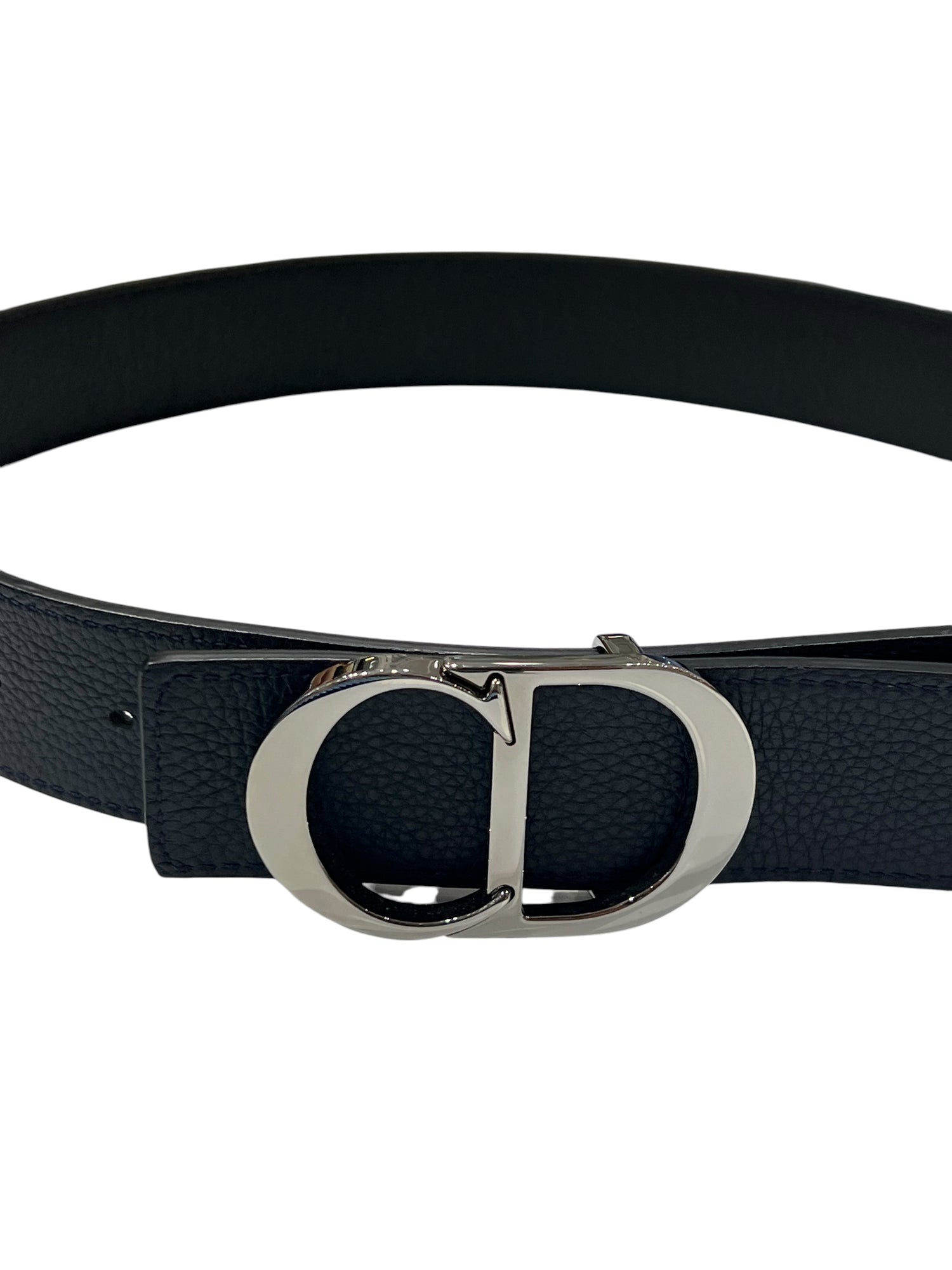Dior - ceinture homme cuir marine et noir réversible