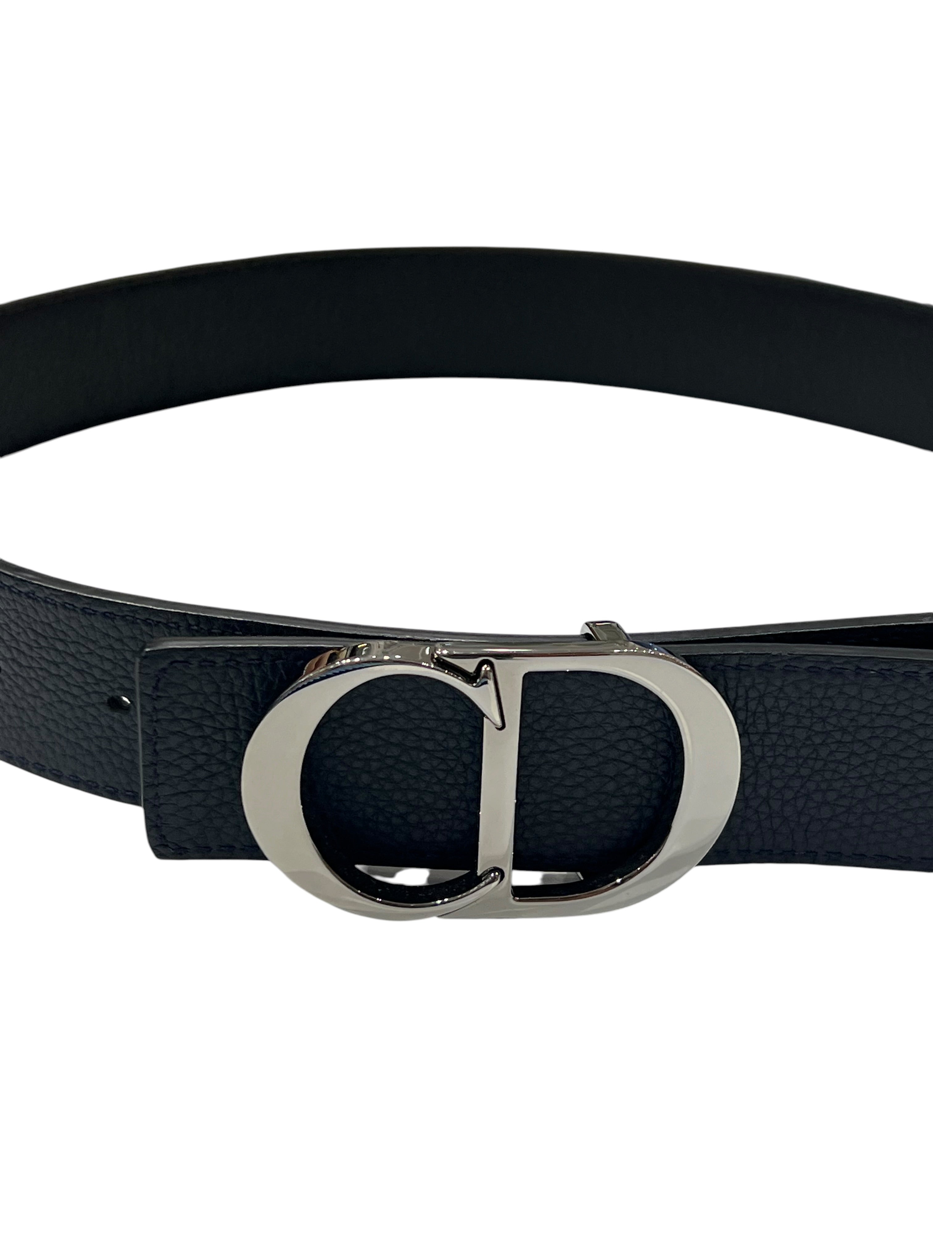 Dior - ceinture homme cuir marine et noir réversible