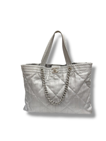 Chanel - Sac cabas Maxi 19 Argenté