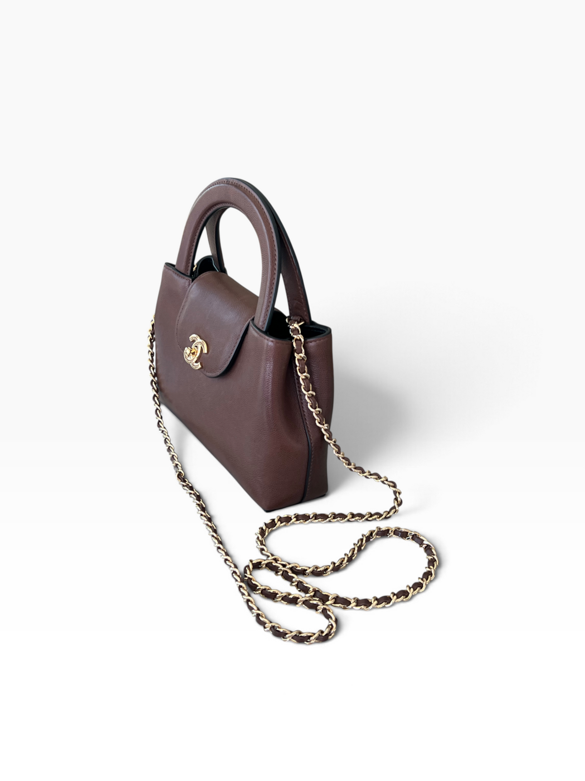 Chanel - sac petit shopping Kelly chocolat
