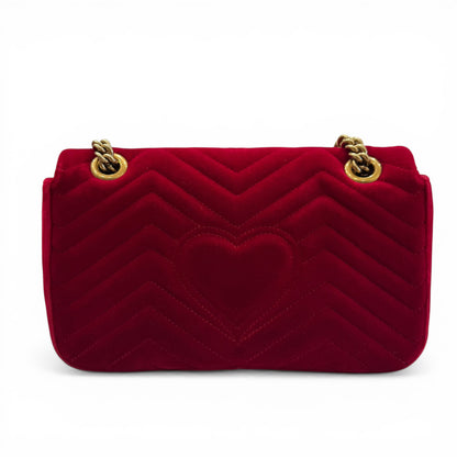 Gucci - Sac Marmont rouge en velours
