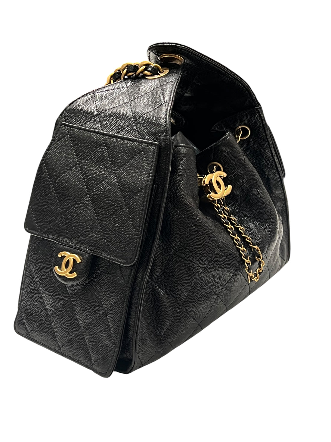Chanel – 25 Small Tasche aus schwarzem Leder