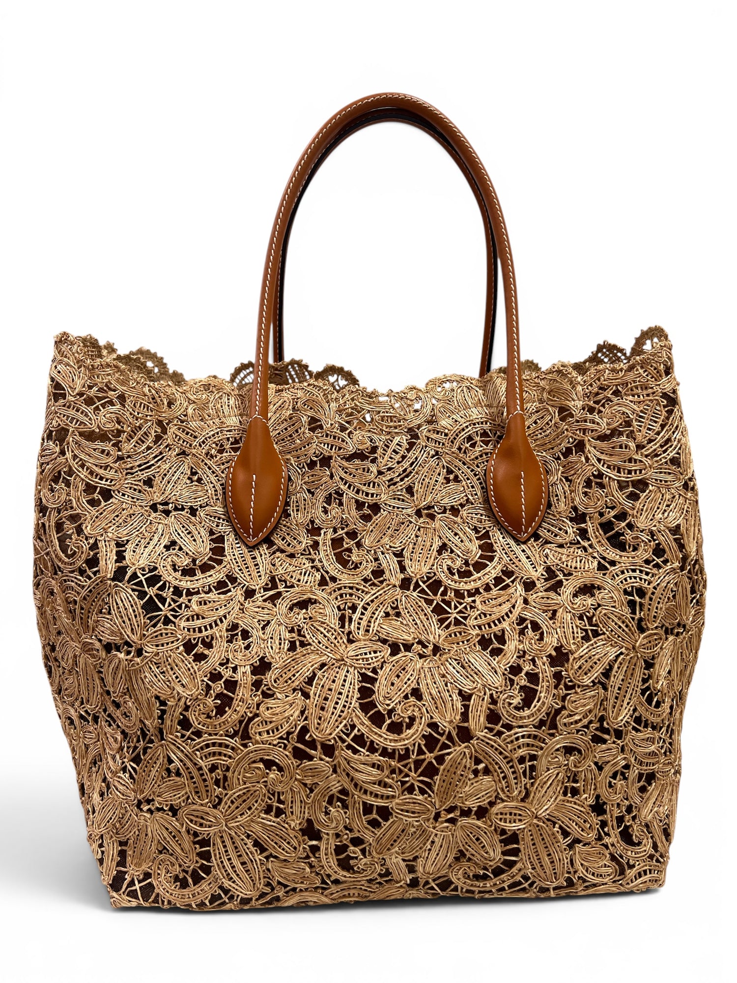Ermano Scervino - Cabas en raphia et cuir