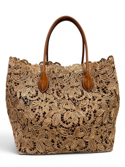 Ermano Scervino - Cabas en raphia et cuir