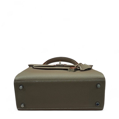 Hermès – Sac Kelly 25 Étoupe Togo Retourné PHW