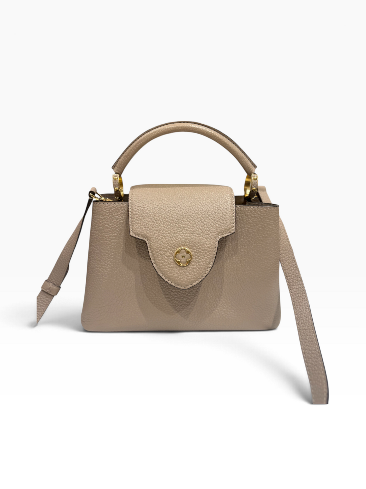 Louis Vuitton - Sac Capucines BB cuir galet