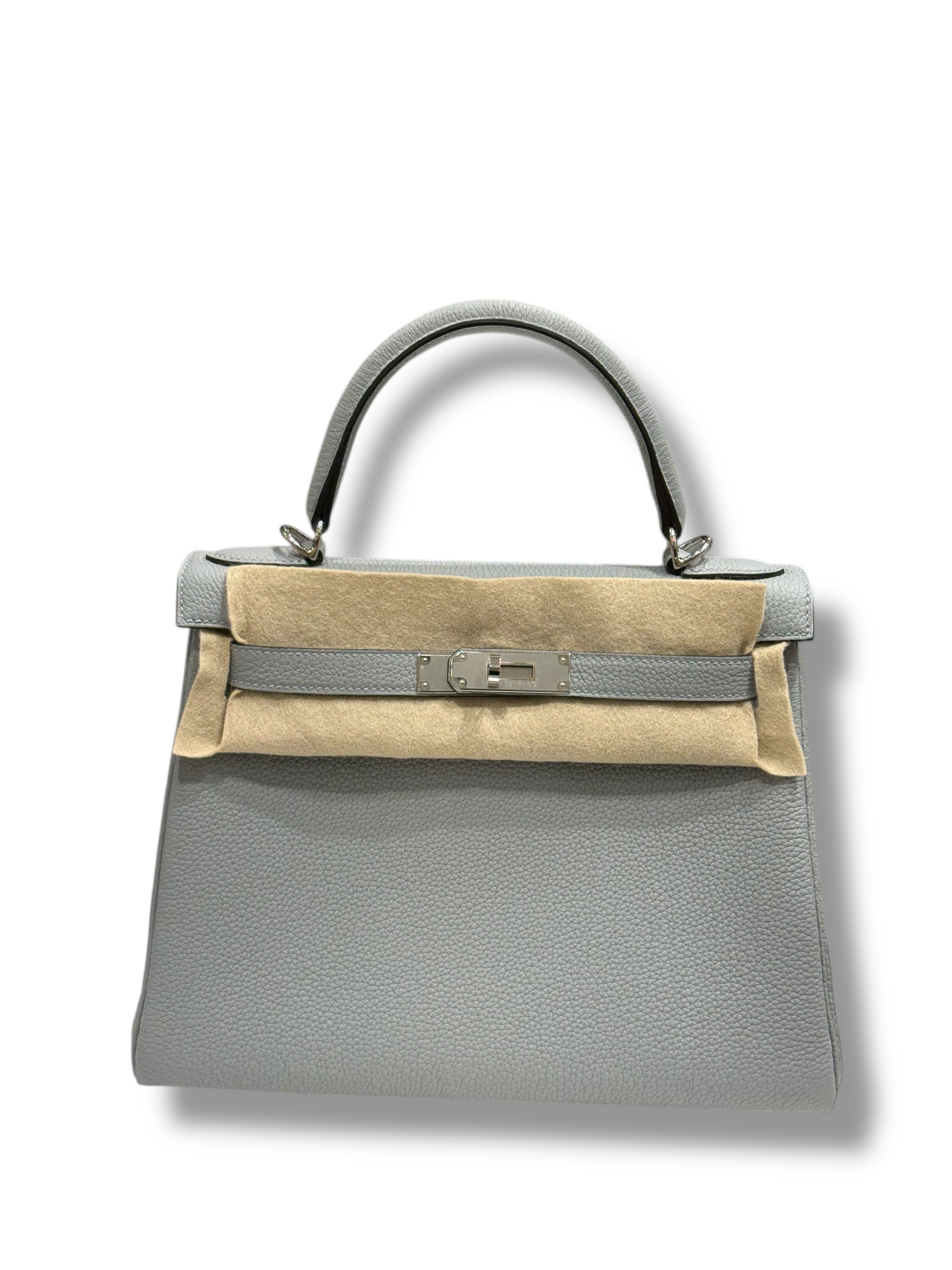 Hermès - Sac Kelly II 28 Bleu Glacier PHW