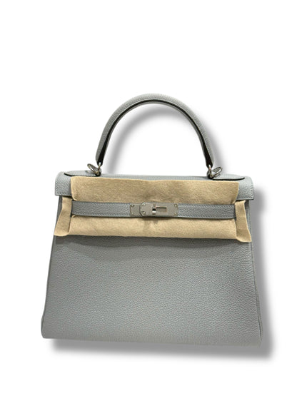 Hermès - Sac Kelly II 28 Bleu Glacier PHW