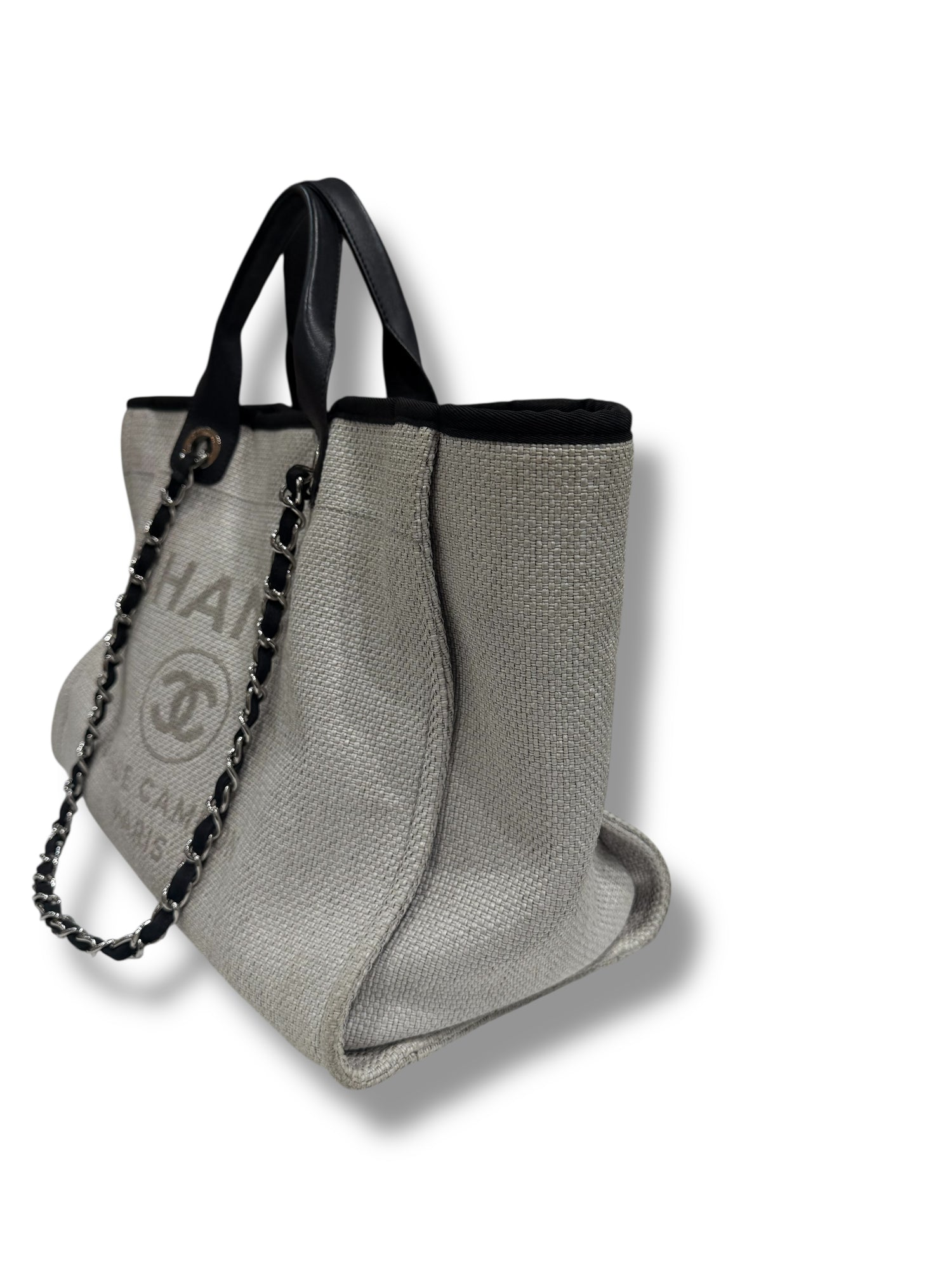 Chanel - Sac Cabas Deauville Gris et Noir
