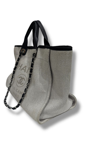 Chanel - Sac Cabas Deauville Gris et Noir