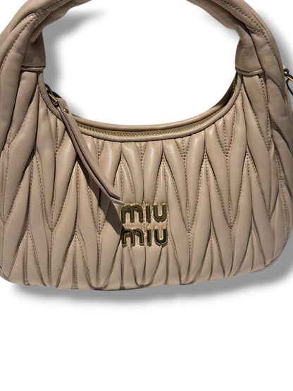 Miu Miu - Sac Wander nude nappa matelassé
