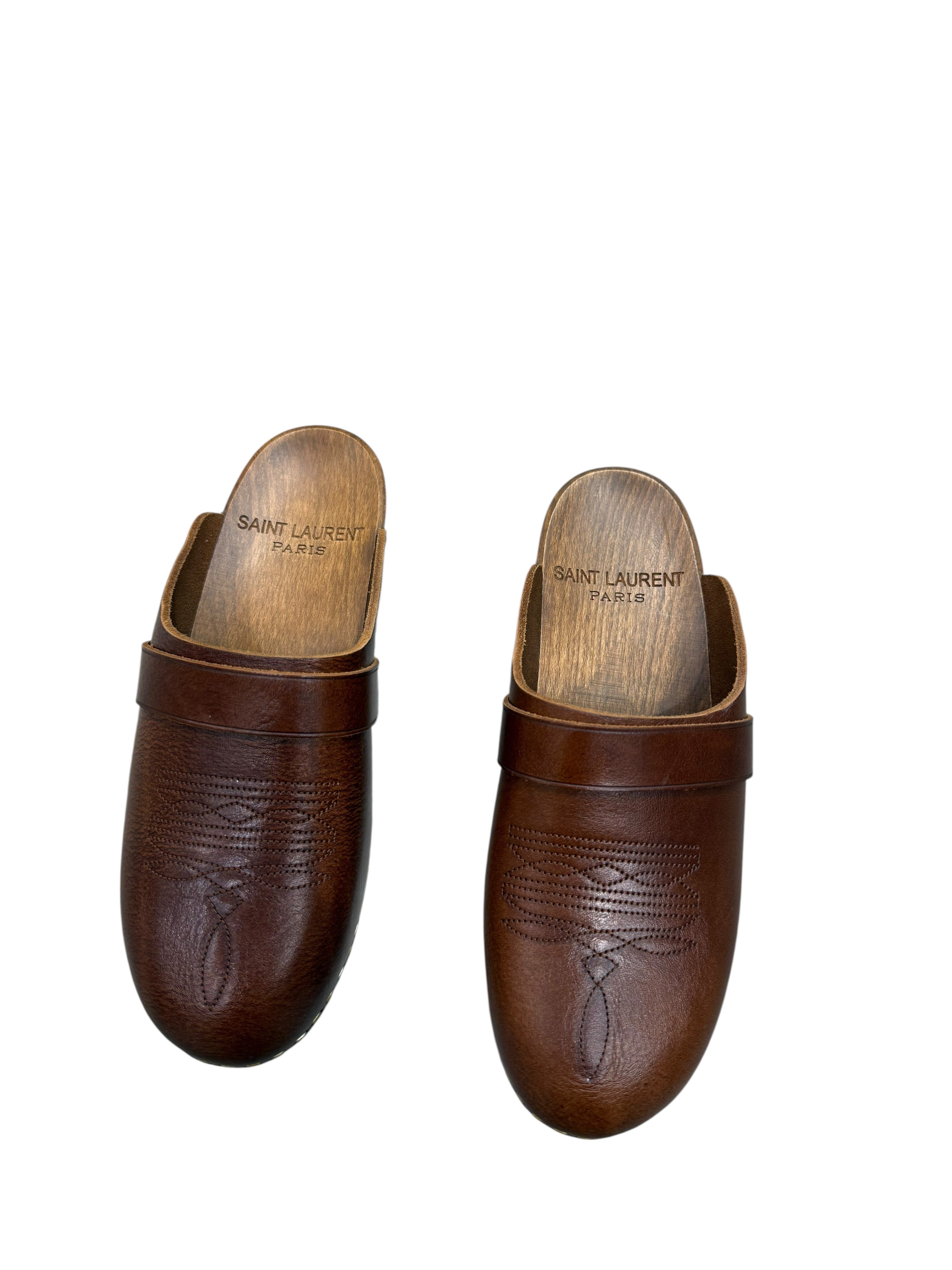 Saint Laurent Sabot en Cuir | Les Folies d’Eugénie