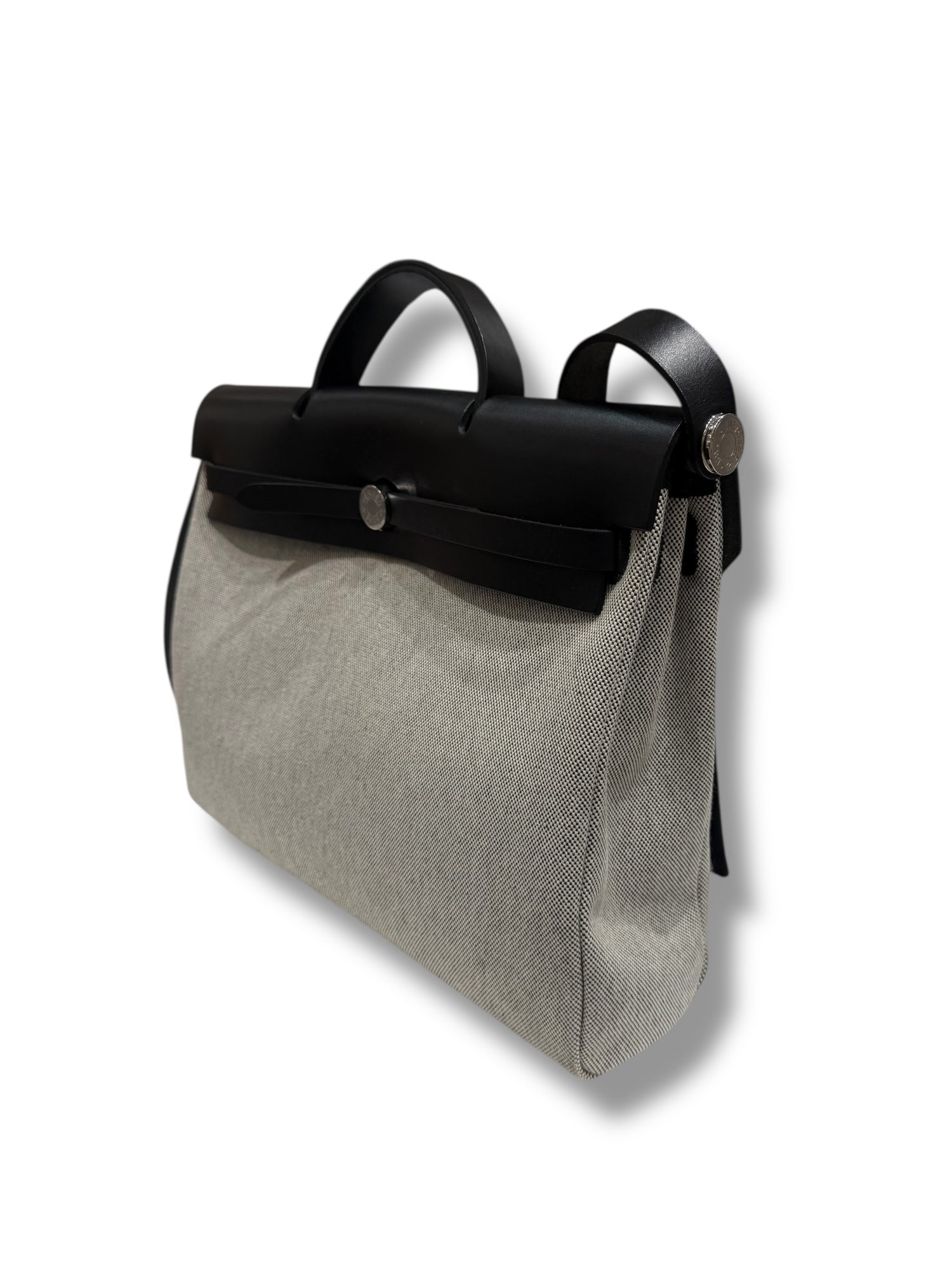 Hermès- Sac Herbag 39 Écru et noir