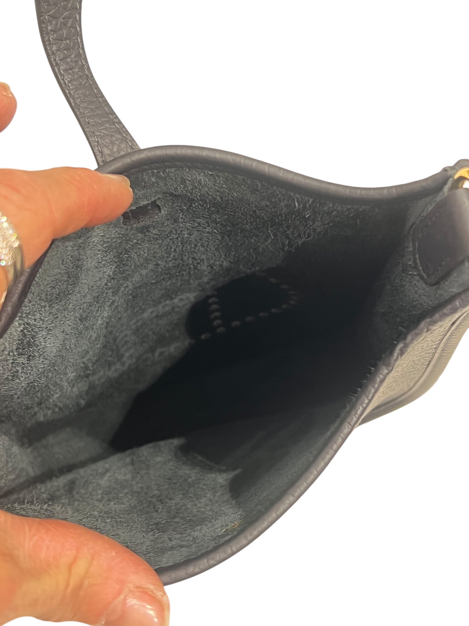 Hermès - sac Evelyne 16 clemence bleu encre